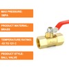 GASHER 6PCS 1/4 Inch Brass Mini Ball Valve Shut Off
