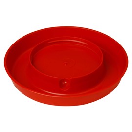 Little Giant Screw-On Poultry Waterer Base (1 Gallon) Heavy Duty Plastic Water Tray Base for Container (Red) (Item No. 750)