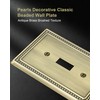 TREEWELL 4-Pack Single Toggle Light Switch Cover Plate, Pearls Decorative