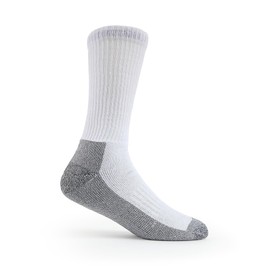 Fruit of the Loom Work Socks for Men - Cotton White Crew Socks 5 Pack, Thick Cushioned Boot Socks, Heavy Duty, Shoe Size 6-12