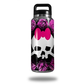 Pink Diamond Skull - Decal Style Skin Wrap fits Yeti Rambler Bottle 36oz (YETI NOT INCLUDED)