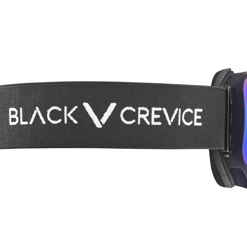 Black Crevice Ski Goggles with Spherical Lenses Black/Blue Revo
