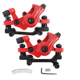 GUOFANG Bicycle Disc Brake Kit,Disc Mechanical Brake Caliper,Universal Front and Rear Disc Brake,Aluminium Outdoor Bicycle Mechanical Disc Wear Brake (Red Front Rear)