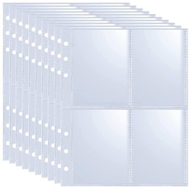 CRASPIRE 25 Pack 100 Pockets A5 Binder Sleeves 3.66x2.71” Trading Card Sleeves Ultra-Clear Photocard Sheets One-Sided 4 Pocket Photo Pages Top Loading Photo Sheet Protector for Photos