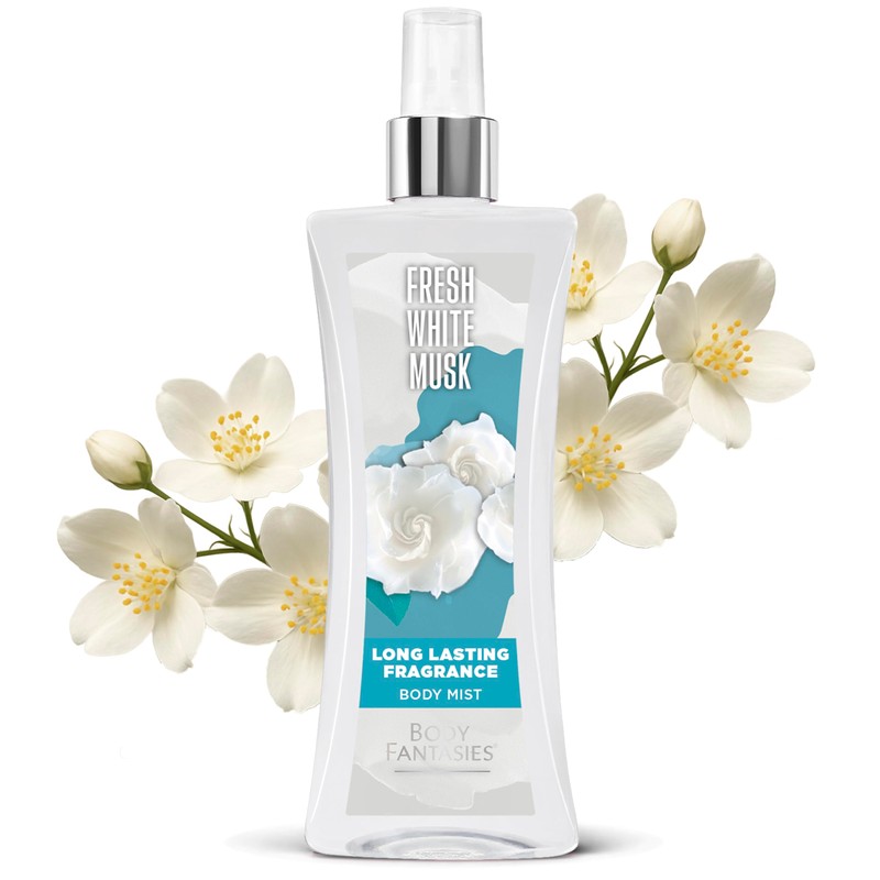 Body Fantasies Signature Fragrance Body Spray, Fresh White Musk, 8