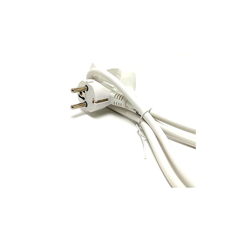 1m 3680W 16A 230V 3x1.5mm Extension Lead White H05VV-F.BL