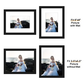 Picrit 6x8 Picture Frame Set of 12, Display 4x6 with Mat or 6x8 Without Mat, Photo Frames for Wall Mounting or Table Top Display, Black.
