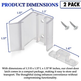 Aussio (2-Set, Clear RV Sliding Mirrored Door Latch H527 Universal Mirror Closet Door Latch Sliding Mirror Door Latch Replacement for RV Camper Motorhome RV Sliding Mirrored Door Interior Hardware