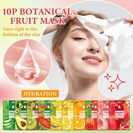 10 Pack Variety Facial Sheet Masks Skin Care Set, Hydrating Bulk Sheet Face Masks Skincare Gifts Set for Women Men, Long Lasting Moisturizing Face Mask for All Skin Type（A1)