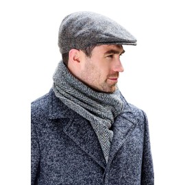 Mucros Weavers Irish Trinity Flat Cap for Men Newsboy Hat, gray