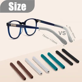 4 Pairs Extended Eye Glasses Ear Grippers, Upgrade Soft Knitting Cotton Arm Cushion for Glasses Behind Ear, Anti Slip Eye Glass Ear Grips, Non Slip Ear Pads, Eyeglasses Temple Tips for Pain (Brown)