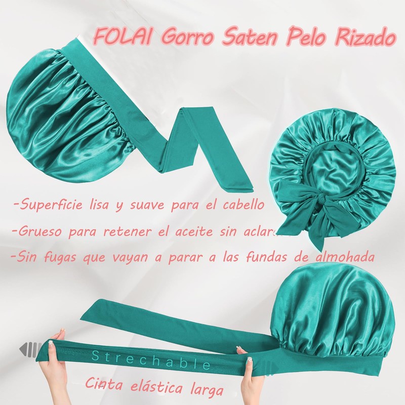 FOLAI Green Hair Satin Hat, Green