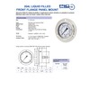 PIC Gauges 204L-404K Front Flanged Panel Mount Glycerine Filled Pressure