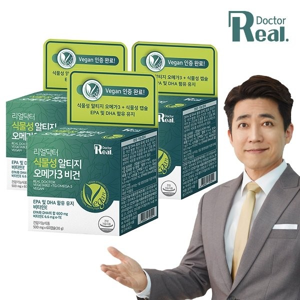 [Real Doctor] Vegetable-based Altige Omega-3 Vegan 60 Capsules (3 packs) (3-month supply) ..., None / [리얼닥터] 식물성 알티지 오메가3 비건 60캡슐 3개 (3개월분) ..., 없음