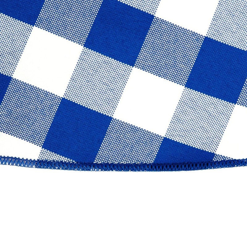 LinenTablecloth 108-Inch Round Polyester Tablecloth Blue & White Checker
