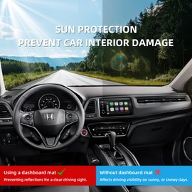 VAFMOLEI Dashboard Dash Cover Mat for Honda HRV HR-V 2016 2017 2018 2019 2020 2021 2022 Polyester Custom Fit Honda HR-V Accessories Dash Cover Black Trim (HRV 2016-2022, Black)