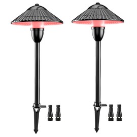 ZUCKEO RGBW Low Voltage Landscape Lighting 5W Color Changing Pathway Lights 12-24V Multi-Color LED Path Lights Waterproof for Yard Garden Walkway Holiday (2 Pack with Connectors)