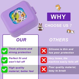 MGZNMTY Silicone Case for Bitzee Magicals Interactive Toy Digital Pet and Case, Protective Skin Cover for New Bitsy Electronic Virtual Pet (Purple)