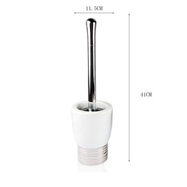 NOVOCE Toilet Brush Ceramic Gold and Silver Stripe with Base Toilet Brush Cleaning Brush Toilet Brush Toilet Brush Holder Set Classic Fashion Toilet Bowl Brush (Color : C)