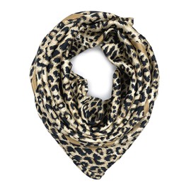 YOUR SMILE Silk Like Leopard Print Scarf Women's Fashion Pattern Large Square Satin Headscarf Head Dress