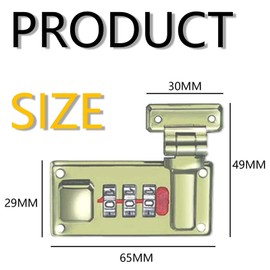 XMYCYuChen One Pair Durable Luggage Suitcase Hasps Anti-Corrosion Replacement 3 Digit Combination Bronze Luggage Hasp Digital Lock for Storage Bag Tool