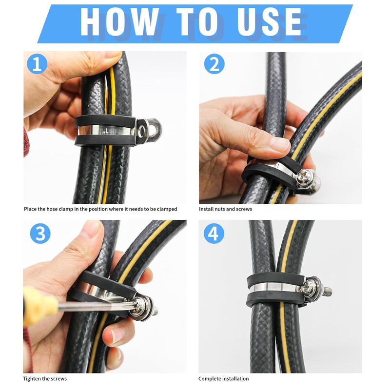 36PCS 1/2" Double Cable Clamps 304 Stainless Steel with Upgraded
