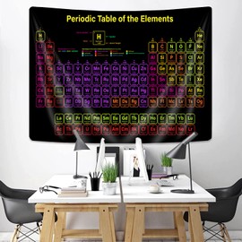 Uokiuki Blacklight Tapestry Periodic Table of Elements UV Reactive Chemistry Chart Educational Wall Hanging for Bedroom Classroom Living Room Dorm 40 X 28 Inch