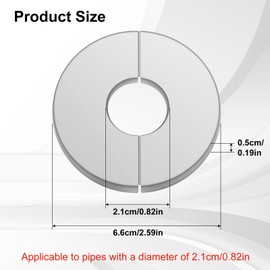 Amabro Set of 4 Heating Pipe Rosette, 21 mm Rosettes for Radiator Pipes, Heating Pipe Cover, Radiator Rosette Stainless Steel Cover, Cover Rosettes, Radiator Rosettes, Pipe Covers