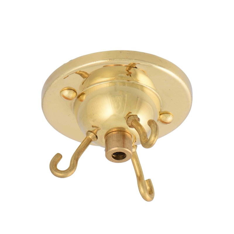ElekTek Ceiling Rose with 3 Hooks with Matching Screws, Strain