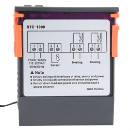 Digital Thermostat, Digital Temperature Controller with Sensor, STC-1000 Temp Sensor Electric Thermostat Control 110-220V for Incubator Brooder Refrigerator Fermenter Greenhouse Reptile