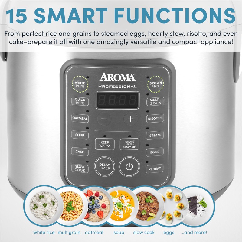 AROMA Professional Digital Rice Cooker, 10-Cup (Uncooked) / 20-Cup (Cooked),