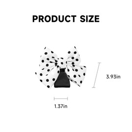 Couslcd 2PCS Car Seat Hooks, Cute Bow Car Seat Headrest Hooks for Purses, Bags, Umbrella, Universal Automotive Interior Decoration Accessoriesl for Vehicle, SUV, Sedan, Truck (White Spot)