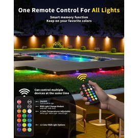 Solar Fence Lights with Remote Control 50ft,15 Multi Colors Solar Powered Outdoor Step Lighting,IP67 Waterproof Led RGBYW Colors Lamp for Outside Fence/Deck/Backyard/Stair Railing/Wall/Patio/Pool
