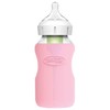 Dr. Brown's Options+ Wide-Neck Glass Bottle Sleeve, 100% Silicone, Pink,
