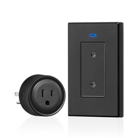 Black Remote Control Outlet Plug, WILAWELS Wireless Light Switch, On Off Remote Switch Outlet for Lights, Lamps, Home Appliance, 100ft RF Range, No Wiring, FCC Listed H05RC1106