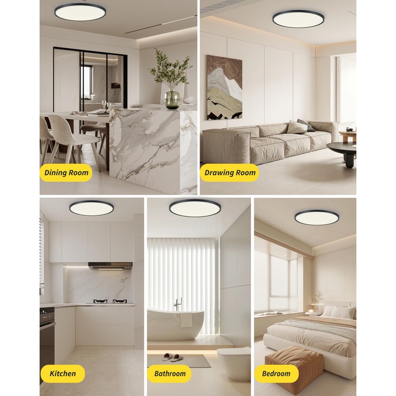 1pack 24 Inch Remote Control Dimmable Large LED Flush Mount