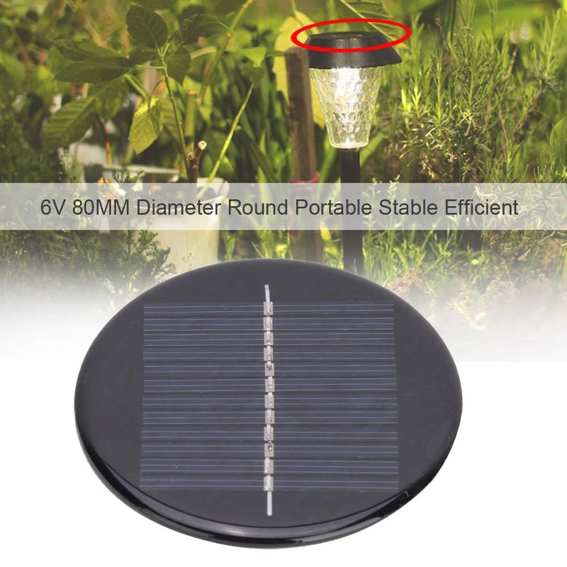 T best 4Pcs High Efficiency Round Solar Panel, 6V 80MM