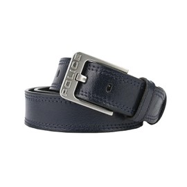 Police Men's Genuine Leather Belt, Nickel Free Buckle, Can Be Shortened with Stitching, with Box, Blue 14, 115 cm (TG 48-52)