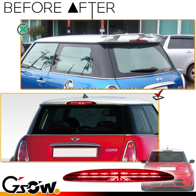 GSOWO Red Lens LED 3rd Brake Light for 2002-2006 MINI