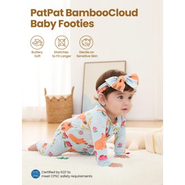 PATPAT Baby Footie Girls - Supersoft Bamboo Viscose - Unisex Infant Clothes - 2 Way Zipper & Mittens & Ruffle Trim & Headband Romper BoysChill Capy 3-6 Months Brown Loose-Fitting Jumpsuit