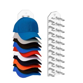 Baseball Cap Organizer, Wall Hat Rack, Hat Storage Display Holder, Holds Up to 10 Hats, Suitable for Door, Bedroom, Closet hanging minimalist Smooth Hangable Springtok Multicolor Decor Black:_Crystal