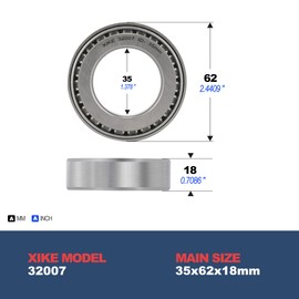 XiKe Pack of 2 32007 Tapered Roller Bearings 35 x 62 x 18 mm, Suitable for DIY, ATV, Car, Truck, Trailer Wheels, Gearbox and Engine, Industrial, Technology, Agriculture, Garden Machines and Reducer