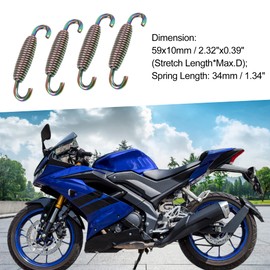 A ABSOPRO Pack of 4 Motorcycle Exhaust Pipe Spring 59 mm Silencer Swivel Hook