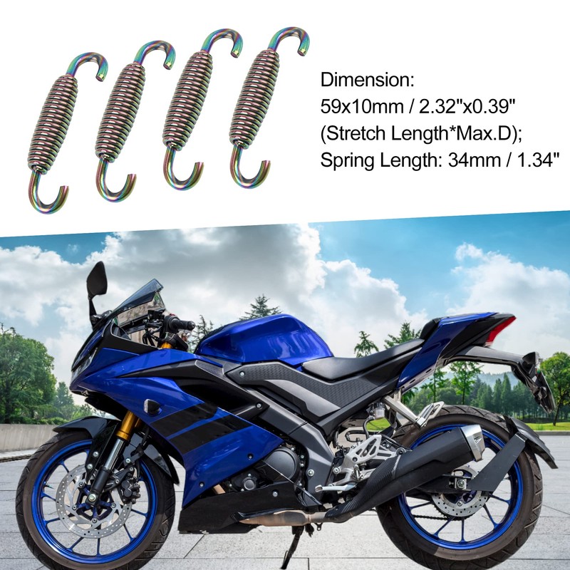 A ABSOPRO Pack of 4 Motorcycle Exhaust Pipe Spring 59