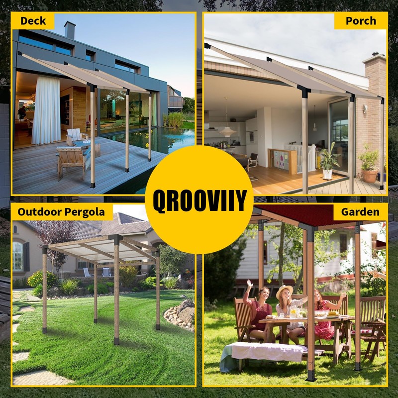 Qrooviiy 30 Degree Pegola Bracket Kits,3-Way Right Corner Woodwork Brackets