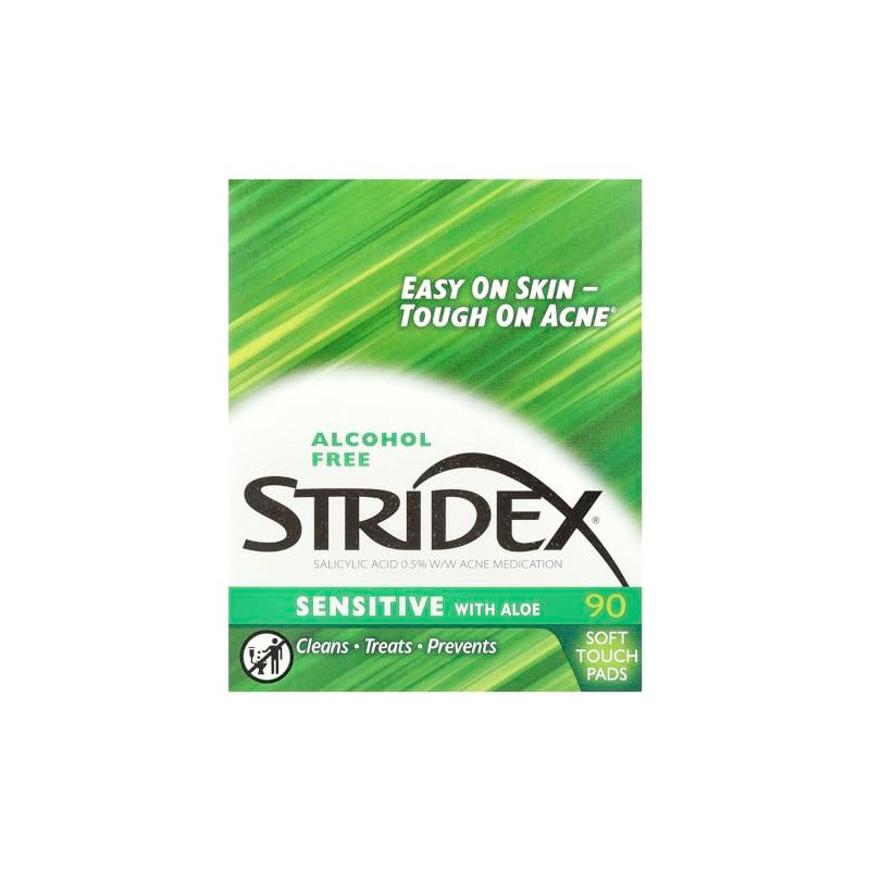 Stridex Almohadillas Stri-dex Daily Care Sensitive con Aloe, 90 Unidades