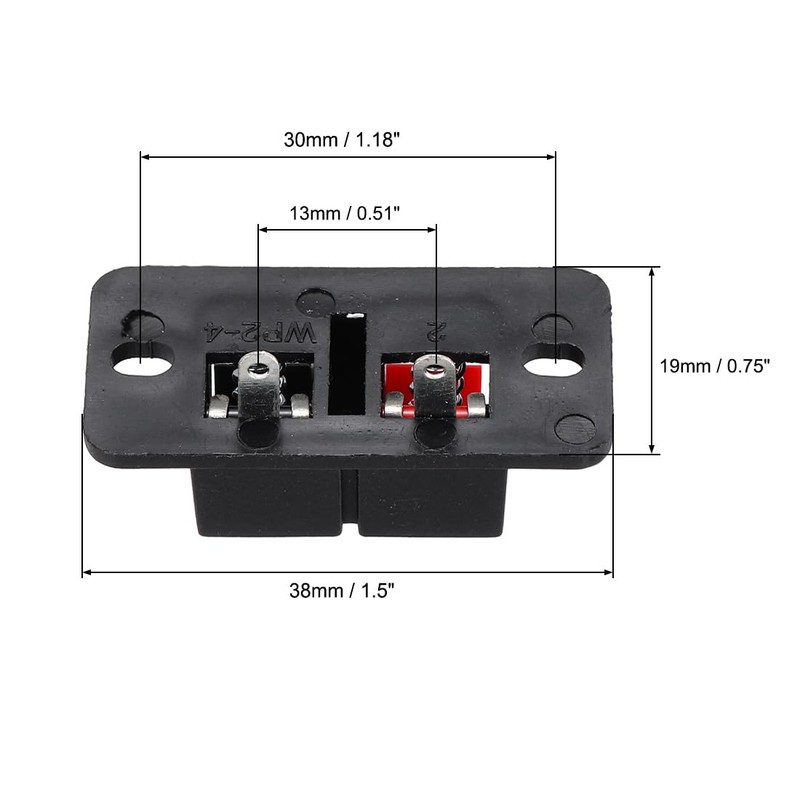 sourcing map 2 Way Spring Speaker Terminal Clip Push Release
