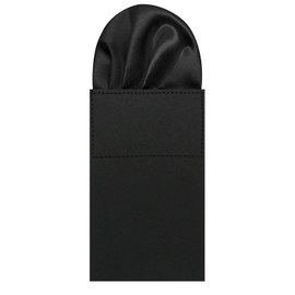 LJBFNN Pocket Squares for Men, Prefolded Mens Handkerchiefs Flat Handkerchief Pocket Square on Card for Suit Accessories (Black-(round))