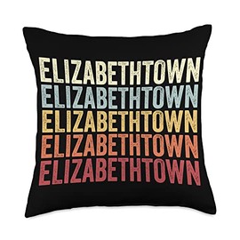 Elizabethtown Kentucky Elizabethtown KY Retro Vintage Text Throw Pillow, 18x18, Multicolor