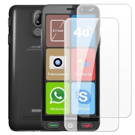 2er-Pack Gehärtete Schutzfolie Kompatibel mit Brondi Amico Smartphone S+B Nero, Klar, Kratzfest, Blasenfrei, Einfache Anbringung